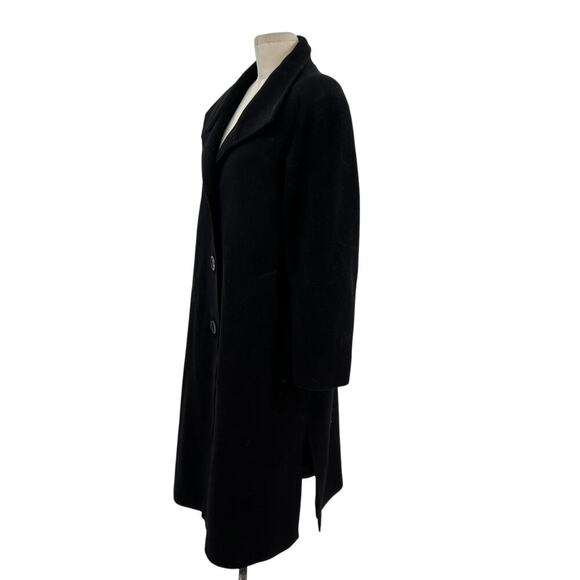 Cinzia Rocca Due Black Three Button Mid Length Virgin Wool Cashmere Coat‎ US 8 - Picture 5 of 10